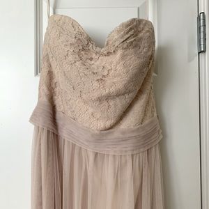 Amsale Tulle Blush Bridesmaids dress.